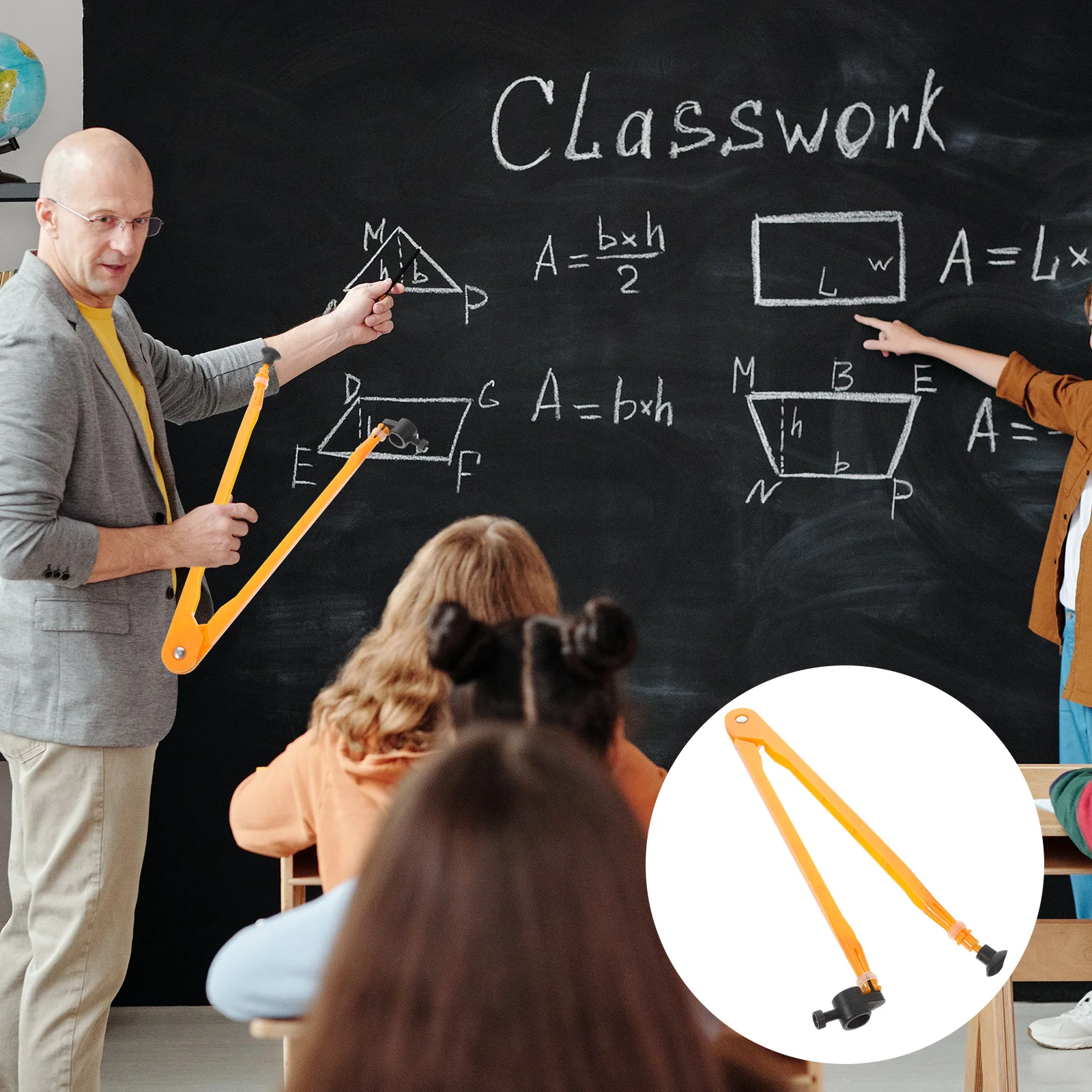Adjustable Beam Compass For Blackboard Drawing Tools Geometry Teaching Math Class Use Large Plastic Protractor Lightweight