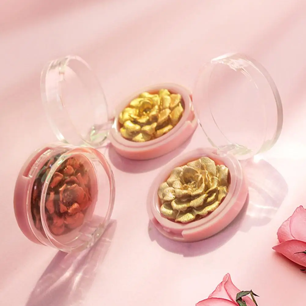 لوحة مكياج بهايلايتر من الورد ثلاثي الأبعاد ، مستحضرات تجميل برونزي ، بودرة لامعة ، كونتور وجه ، راحة رائعة ، زهرة 1 led