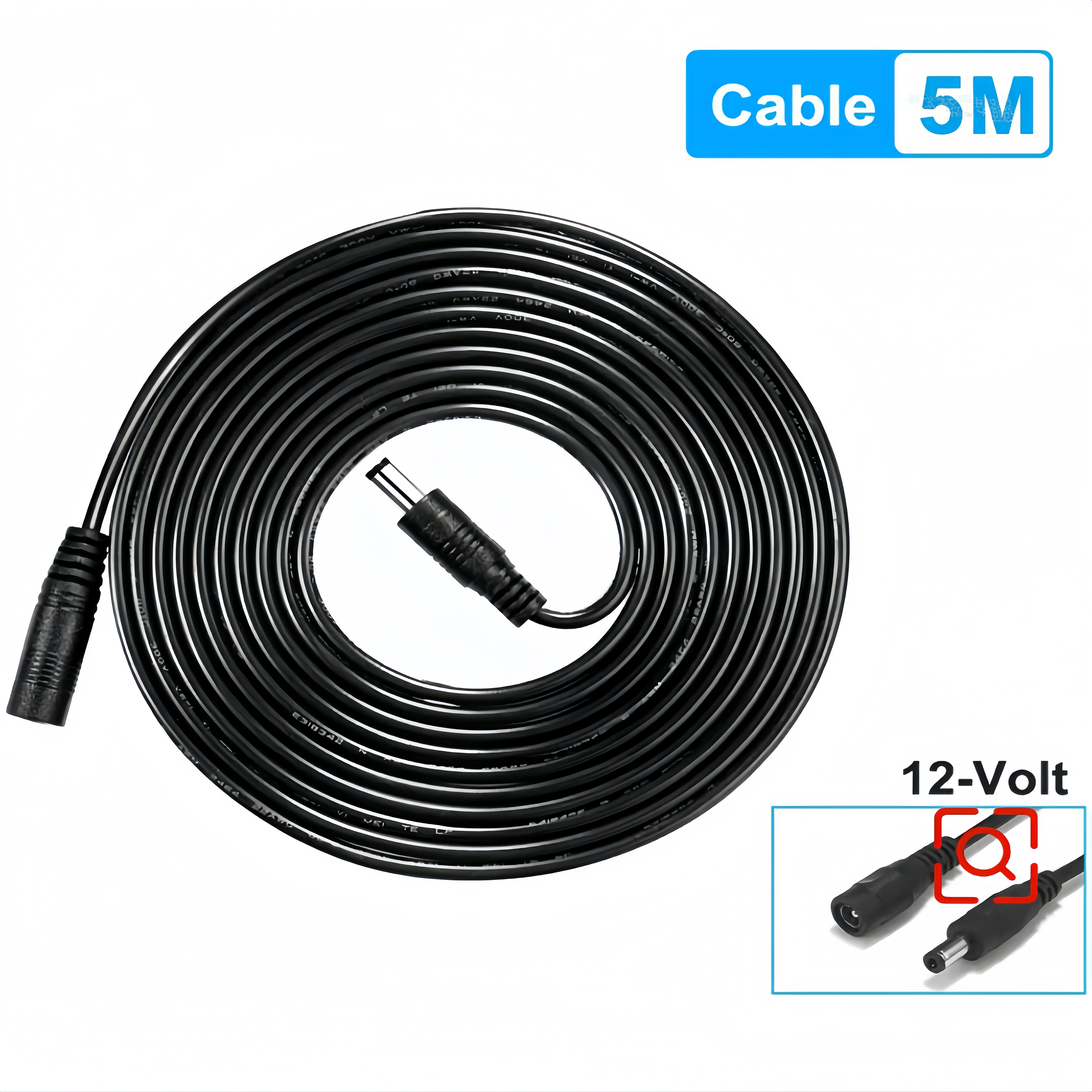 Universele 20ft/5 Meter Lengte Verlengkabel Voor Beveiliging CCTV Camera DC 12V Power Adapter 5.5x2.1mm DC Plug