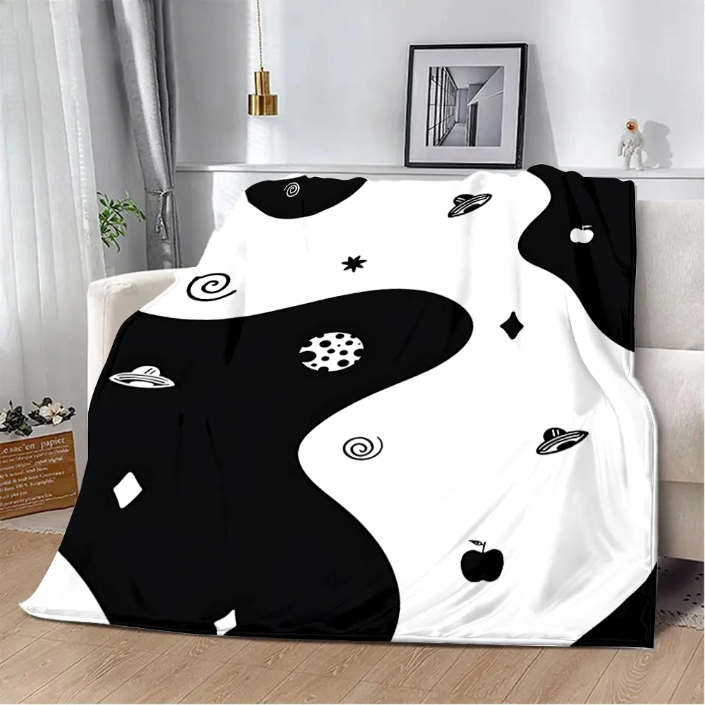 

Cartoon Animal Cow Black And White Printed Blanket Picnic Blankets Warm Blanket Soft and Comfortable Home Travel Birthday Gift