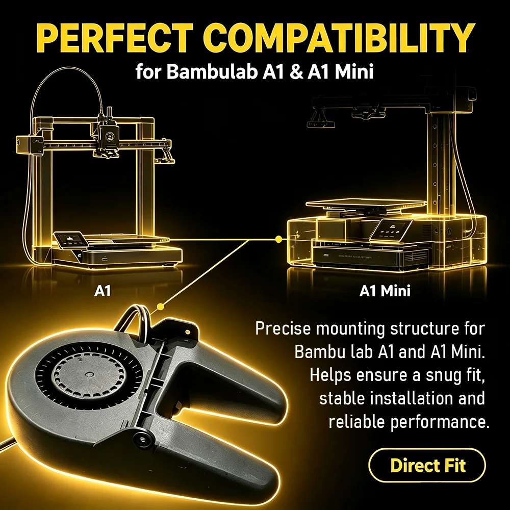 A1 Mini Kühlventilator für Bambu Lab Komponenten 5015 Luftgebläse-Kühler Ersatz für 3D-Drucker Bambulab A1 Mini – Detail 3