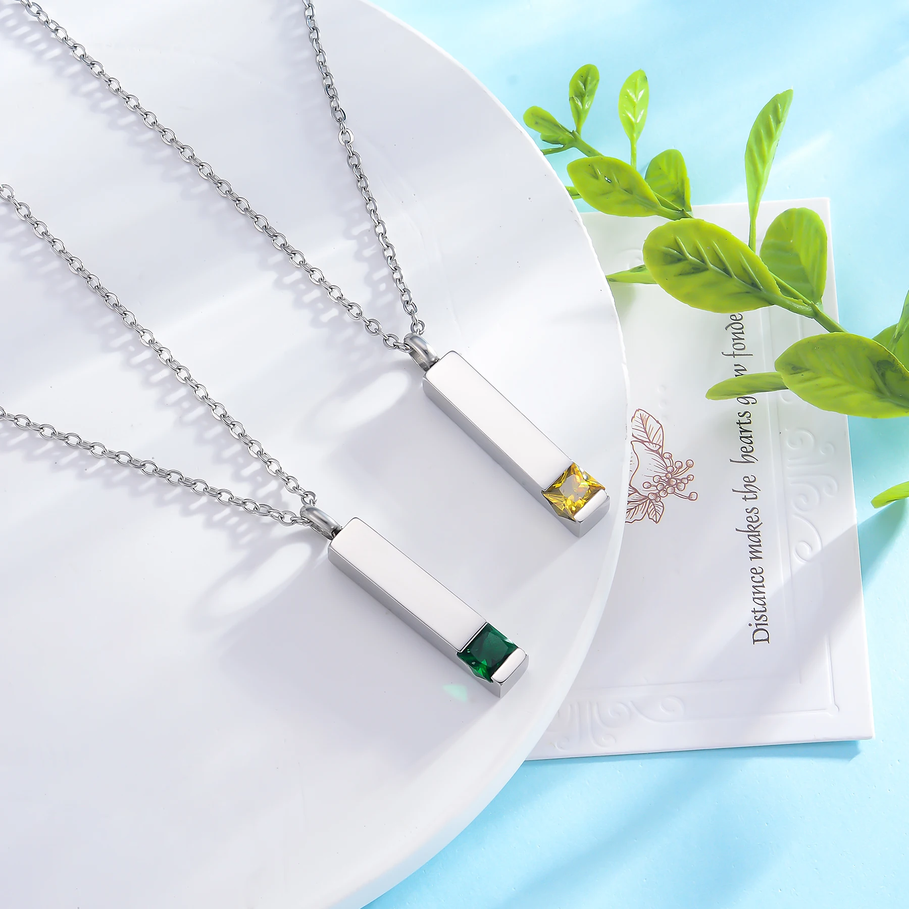 Crystal Cremation Urn Jewelry Cube Memorial Ashes Necklace Pendant Keepsake Engravable