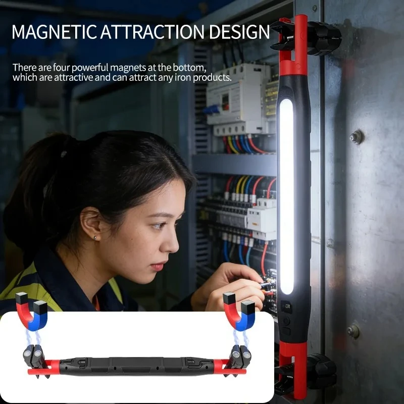 LED Magnetic Work Light Underhood Rechargeable 360° Rotating Base With Hooks torch Portable Car Repair Emergency Inspection Lamp