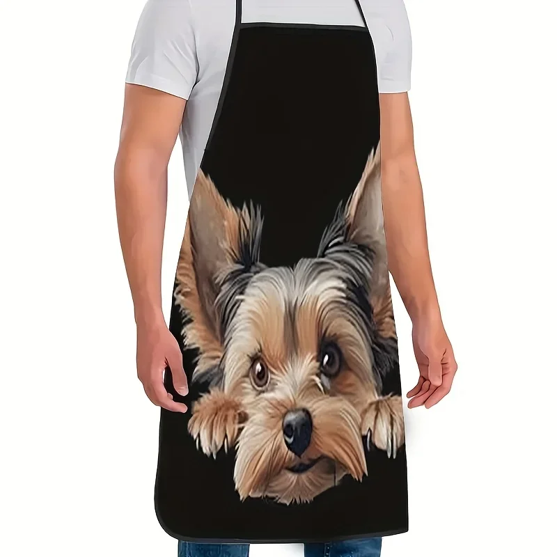 Yorkshire Terrier Dog Apron Lightweight Polyester Kitchen Apron Cute Pet Design Novelty Apron