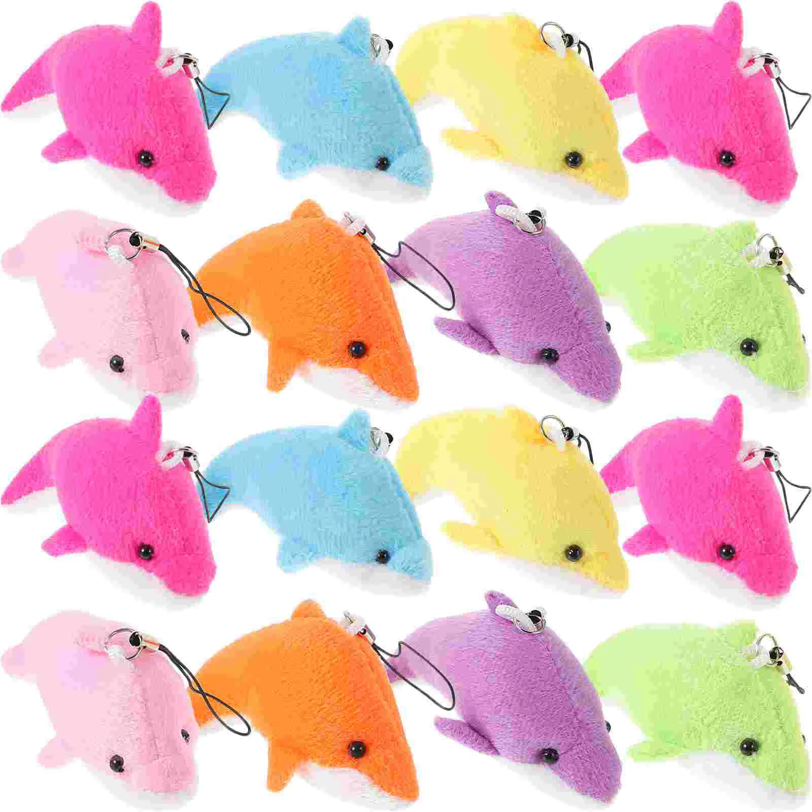 25 Pcs Plush Toy Interesting Pendants Luggage Dolphin Keychain Backpack Hanging Stuffed Decorative Bag Keyring Pp Cotton Adorn