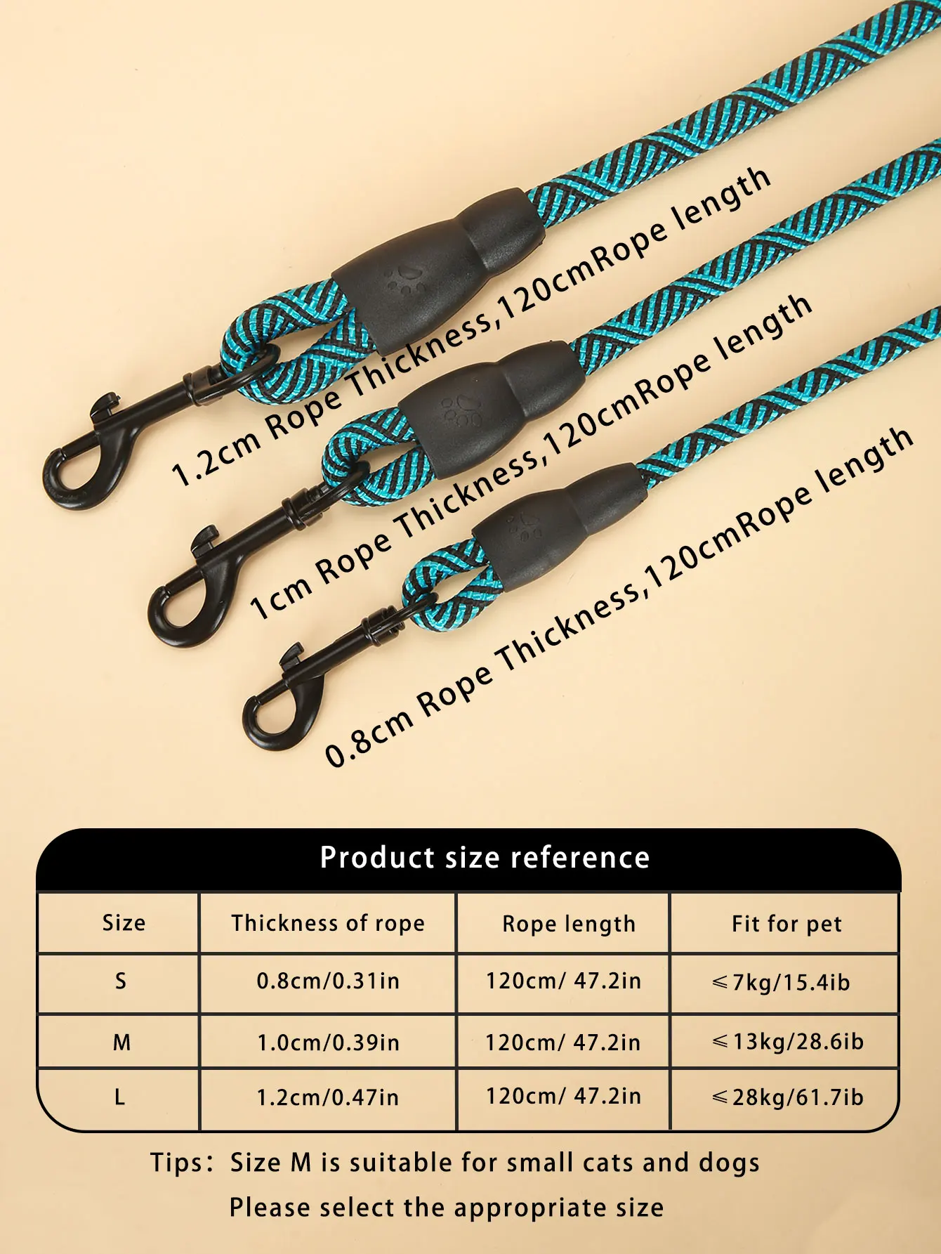 1pc Blue Pet leash, outdoor leash, to prevent the loss of dogs,Leash for cats and dogs