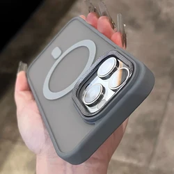 Luxury Matte Magnetic Phone Case For iPhone 15 14 16 Plus 11 12 13 16 Pro Max Magsafe Wireless Charge Protector Hard Cover