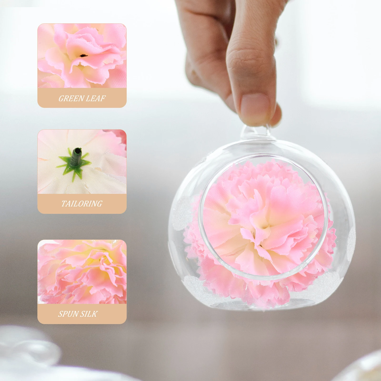 

20pcs Simulated Carnation Decor Wedding Arrangement Diy Silk Flower Ornament For Party Scene Layout Artificial Silk Flower