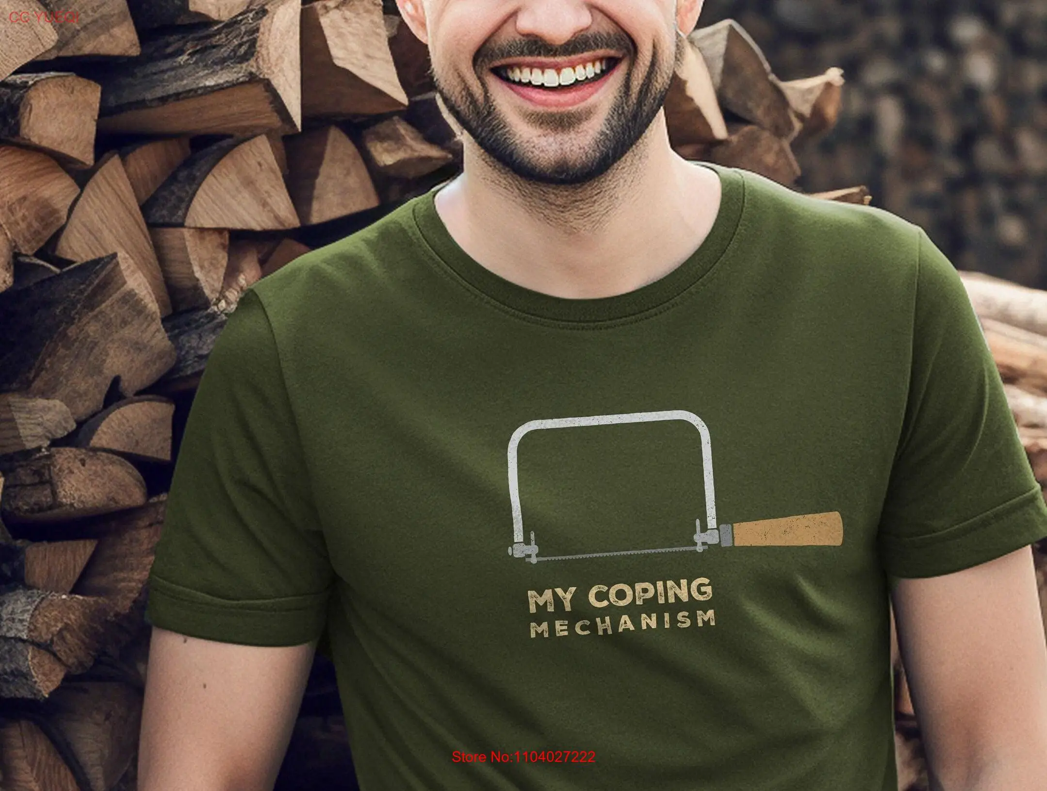 Coping Mechanism tee saw woodworking DIY hand tools workshop construction carpenters humorous different unique unisex