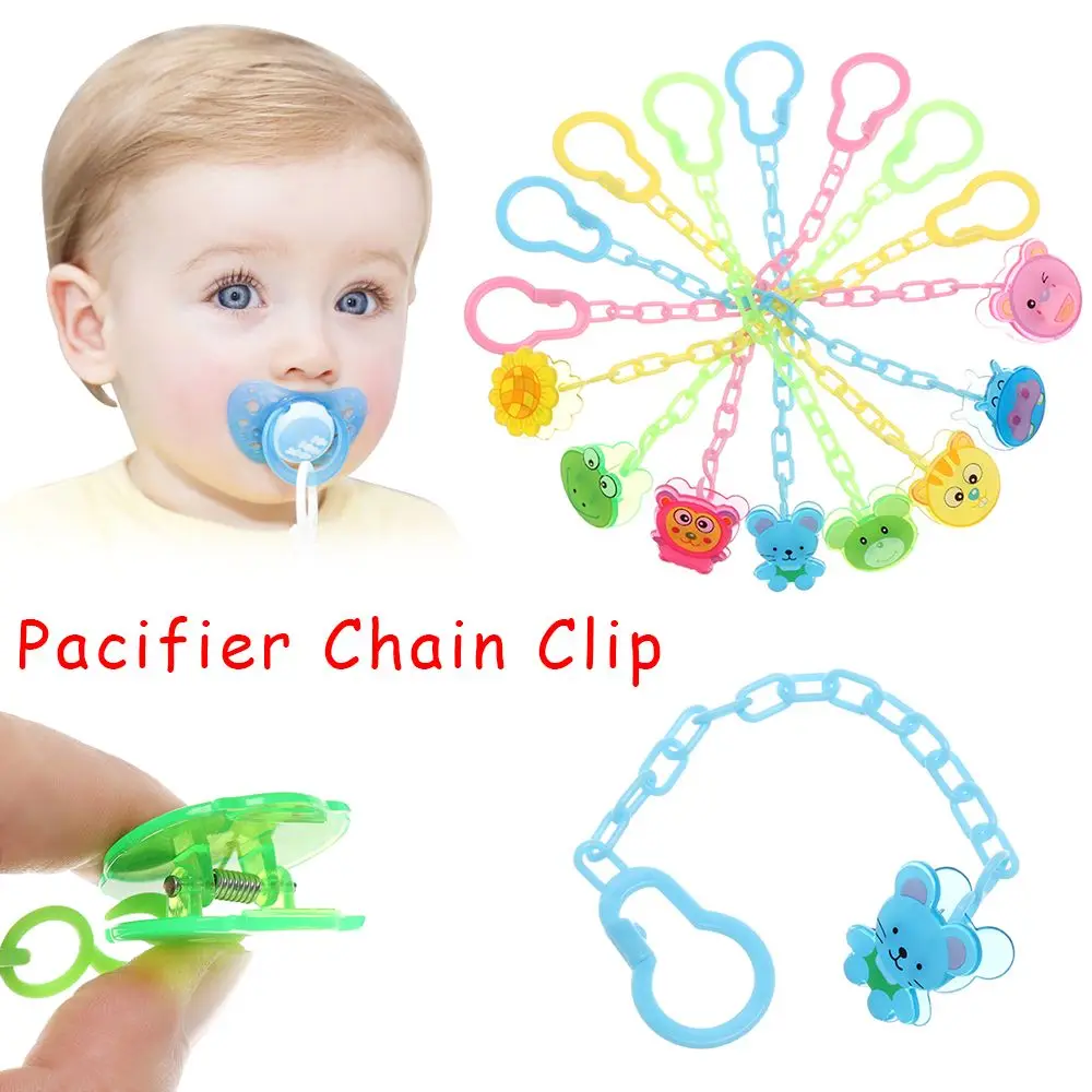 Fashion Cartoon Animal Safety Nipple Clasps Pacifier Chain Clip Soother Clip Anti-Drop Hook