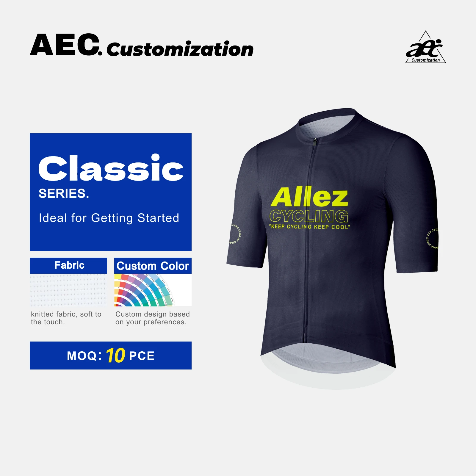 

AEC Classic Series Knitted Fabric Customization Cycling Jersey MTB Bicycle Clothing Personalized Design Road Bike Cycling Sets