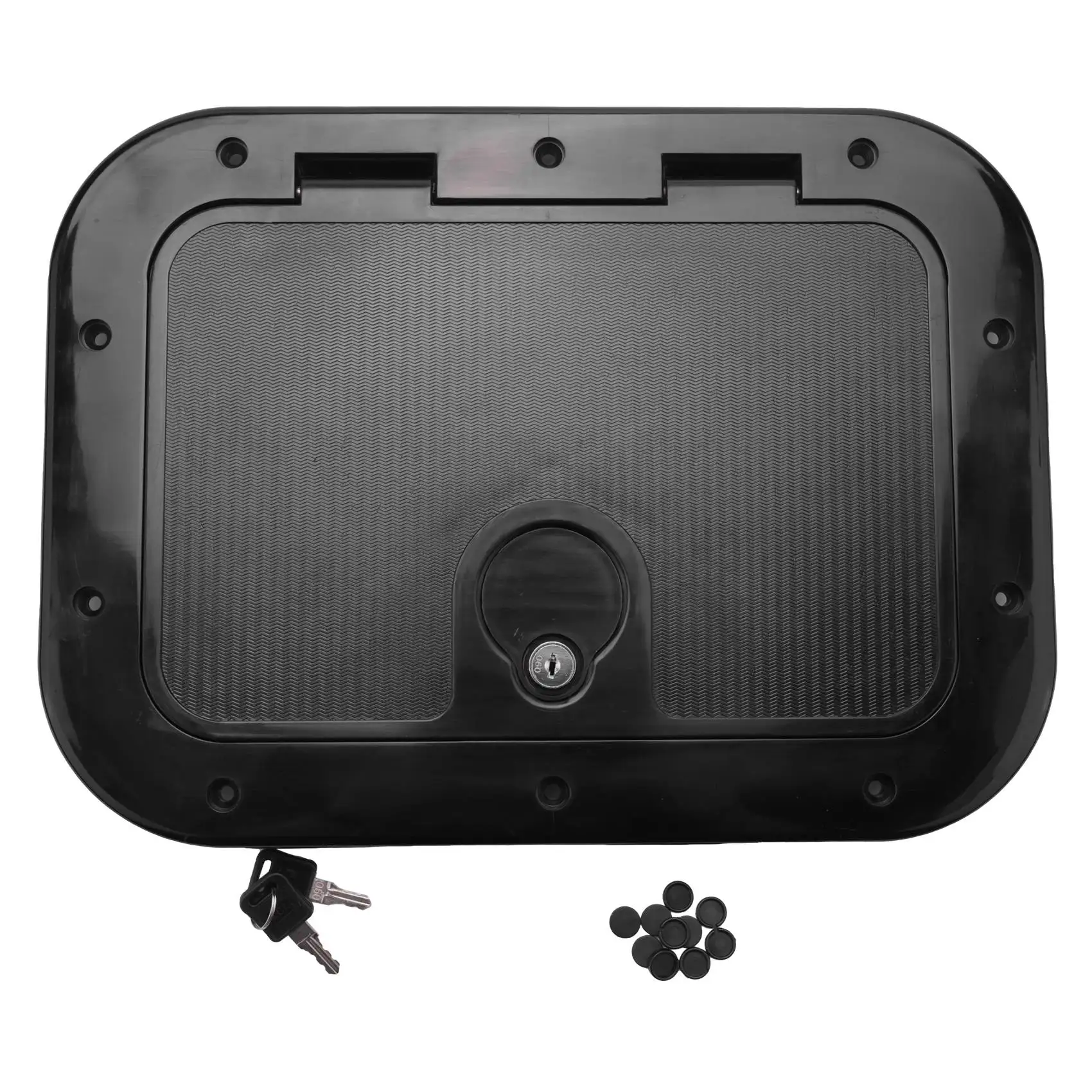 

248 x 378mm RV Hatch Plate Durable Inspection Deck Cover with Key for Marine Boat Caravan Deck Compartment Access Yacht