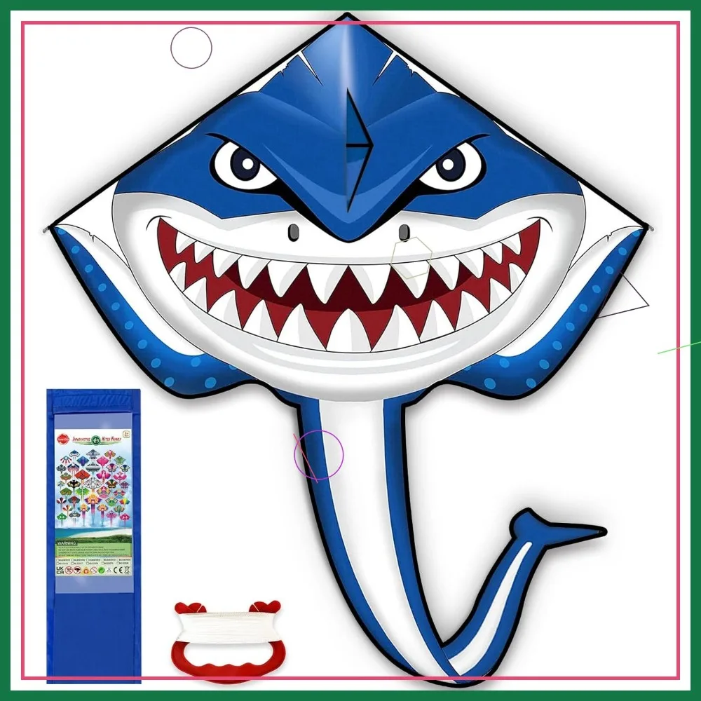 

Easy Fly Kite for Kids & Adults, Shark Dragon Unicorn Butterfly, 328FT String Outdoor Toy
