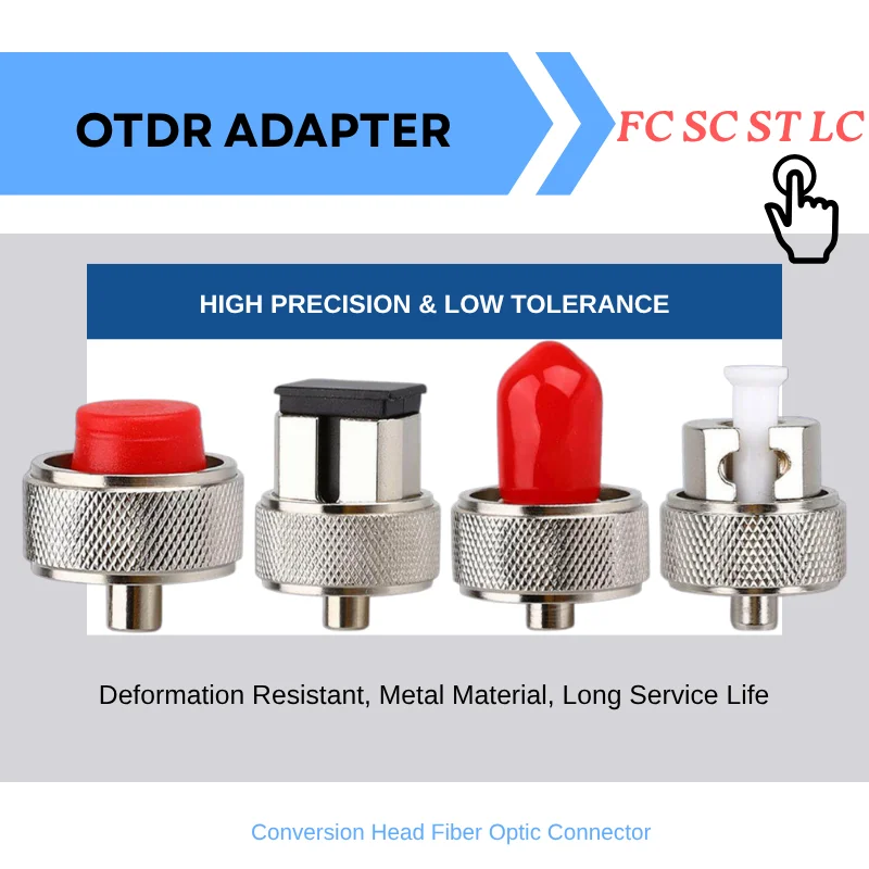 Multi-Type OTDR Fiber Optic Adapter Conversion Head Interface Adaptor Supports SC FC ST LC UPC & APC Connectors