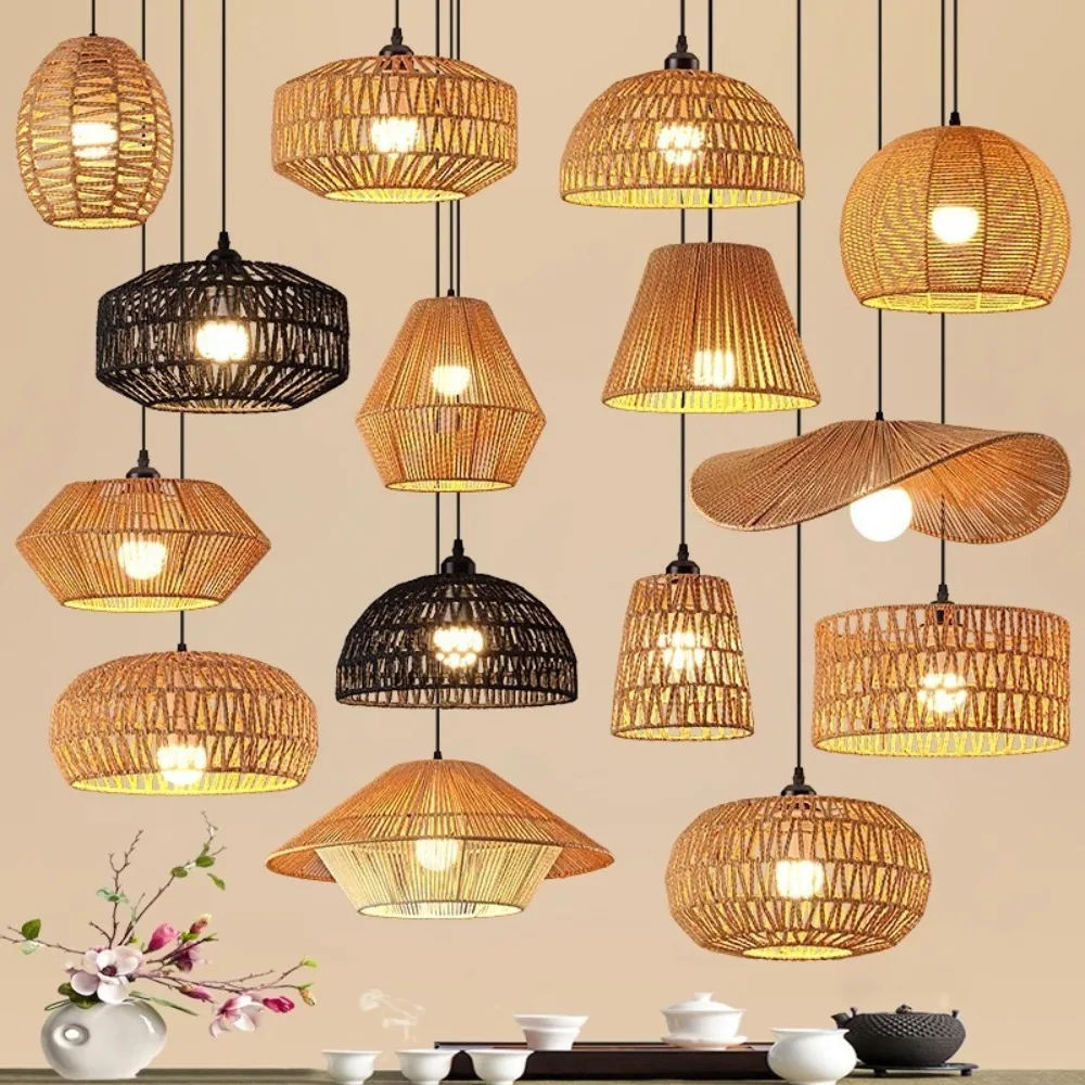 

JOYINLED сельская веревка пеньковая подвесная лампа ручной работы креативный светильник для дома, гостиной, спальни, декор диаметром 31 см