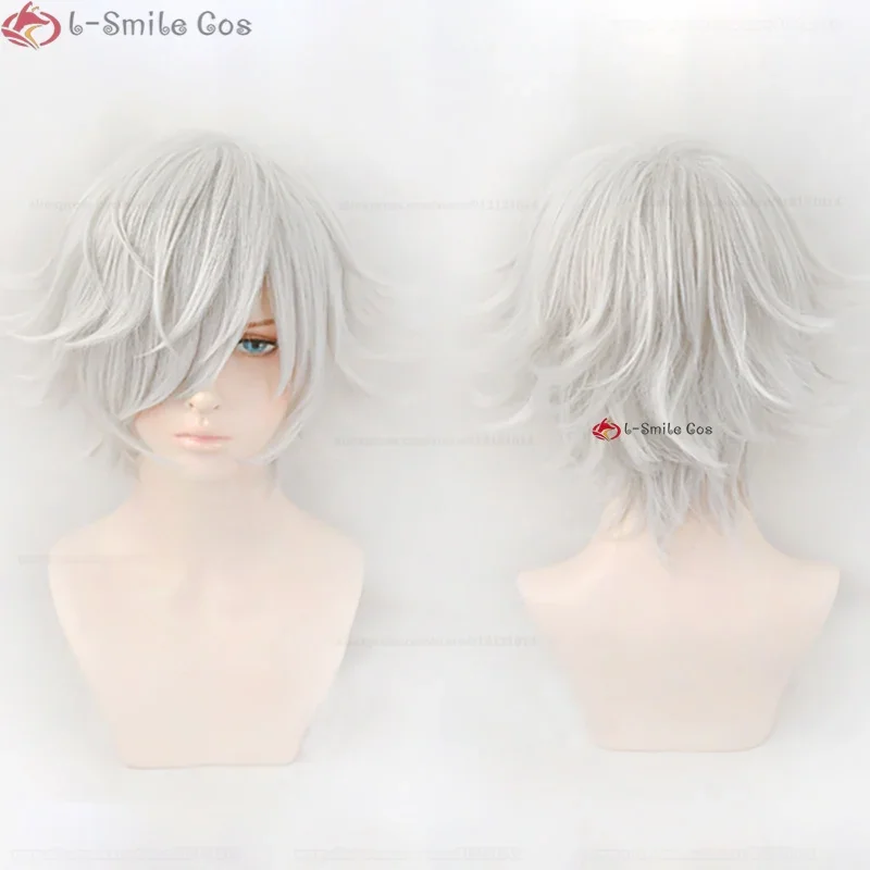 Anime Tokyo Revengers Wakasa Imaushi Short Silver White Cosplay Wig Heat Resistant Synthetic Hair Man Party Wigs + Wig Cap