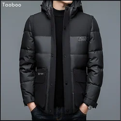 Taoboo New Hooded Down Jackets Men 2023 Popular Long Men's Winter Outwear Parkas Loose High Quality Padded trapstar Male Jackets