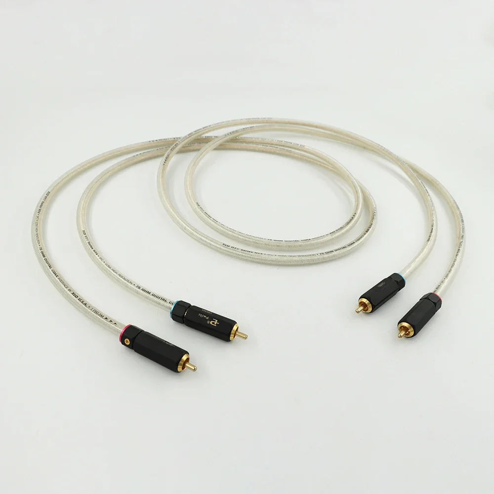 Pair  XLO Silver Plated Digital Audio Cable HIFI Digital Coaxical Cable 75Ohm digital  DAC Decoder Audio Cable