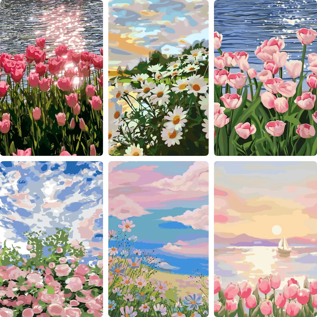 Flower DIY Painting By Numbers kits Oil Painting 40X50CM Ready Frame Hand painted Canvas Painting Wall Decorative Art