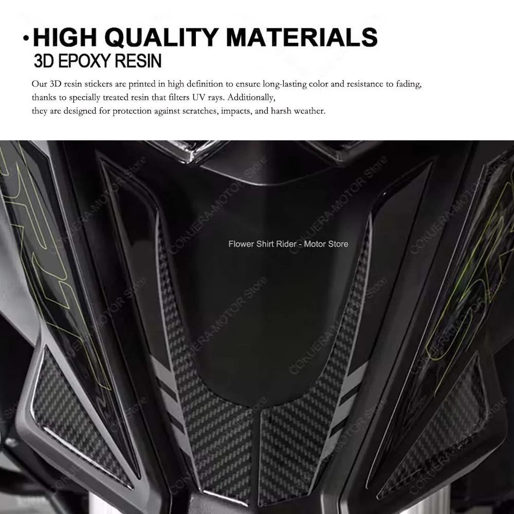 For QJ Motor SRT 700 X 700X 2024 3D Resin Motorcycle Front Muzzle Protection Sticker Waterproof Scratch Resistant Spoke Stickers