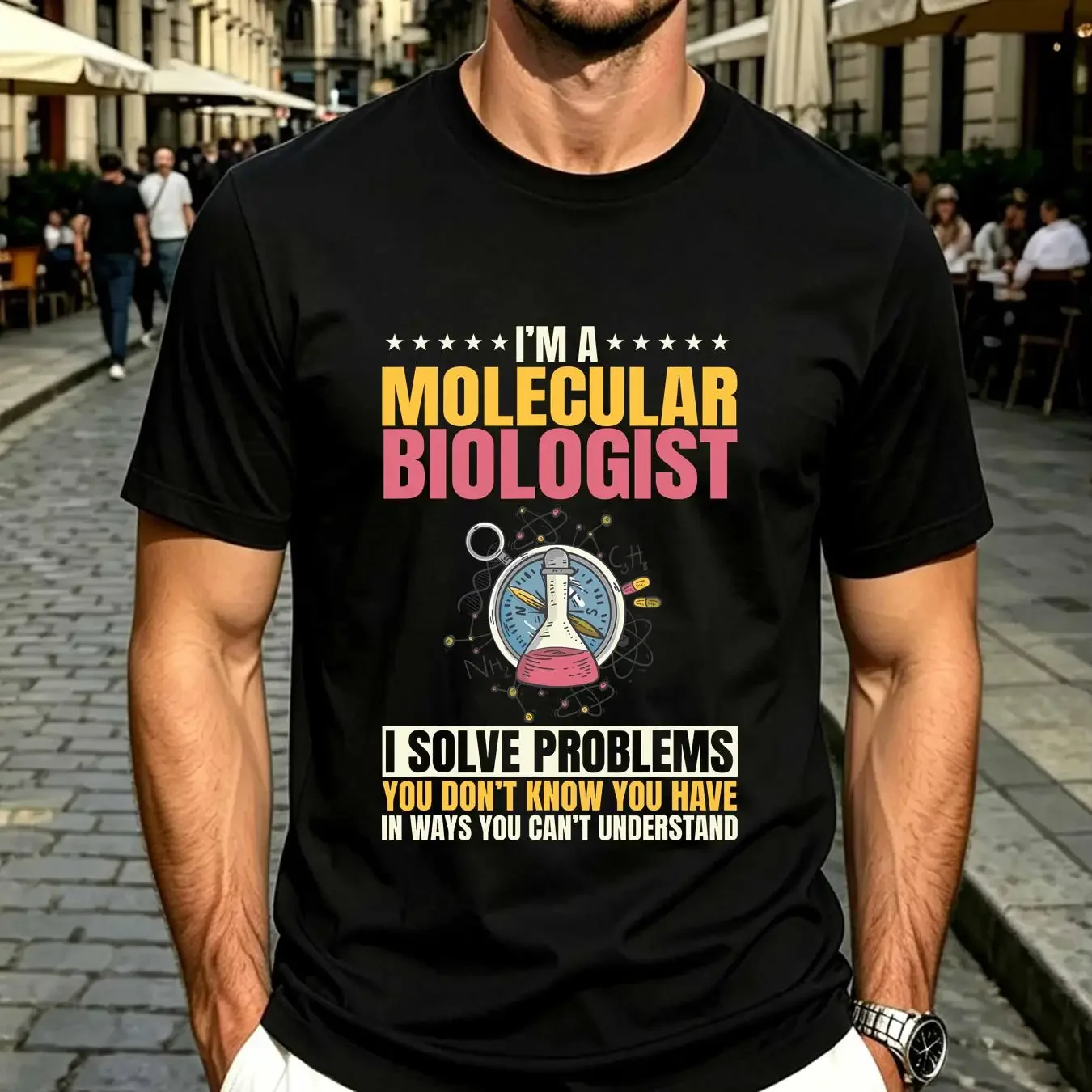washed T Shirt I'm A Molecular Biologist I Solve Problems Biologists Science Lovers Biology Scientist long or short sleeves