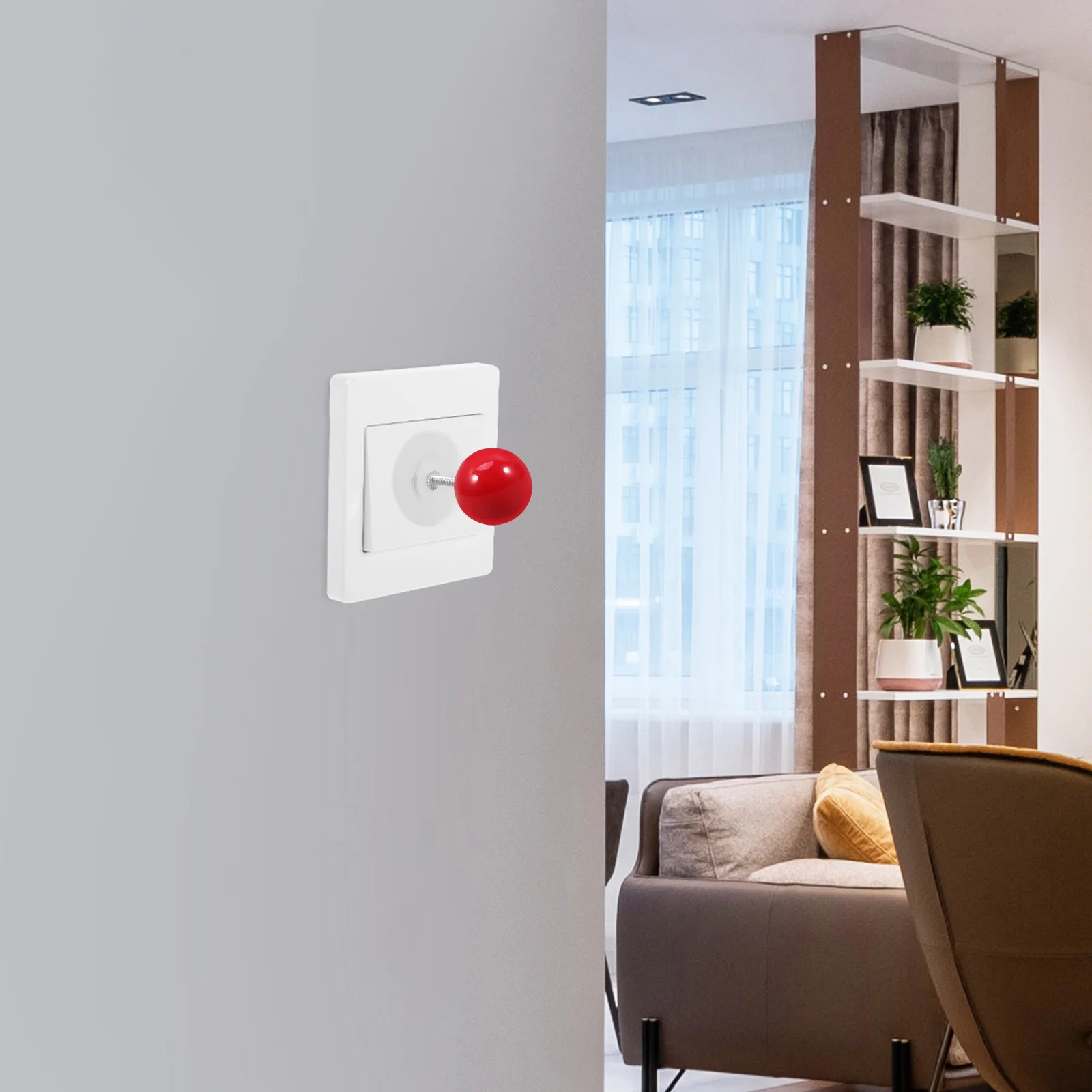 

4pcs Adhesive Light Handle Rocker Wall Upgrade Handle Durable Pp Iron Red Lighting Accessory Self-Adhesive Lamp