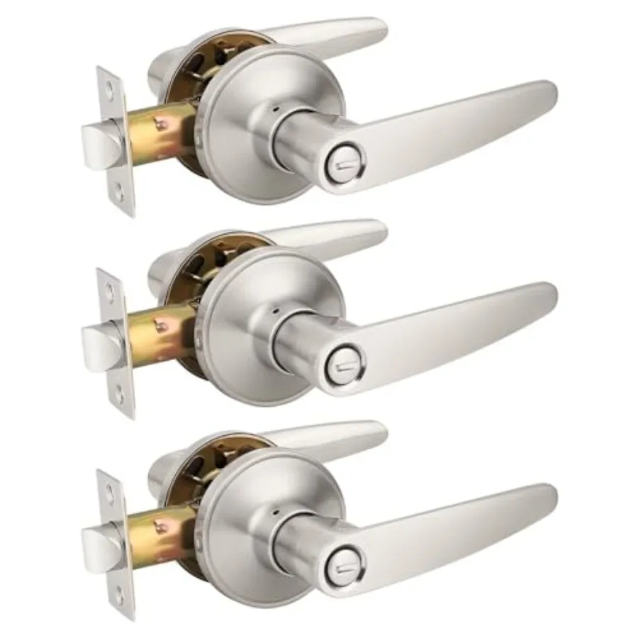 

Privacy Door Lever Door Handle for Bedroom or Bathroom Keyless Leverset, Locked in Side Home/Office Door Lockset, ModernandDura