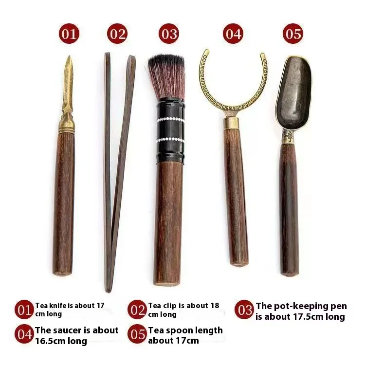 Solid Wood ChinaTea Ceremony Six Gentlemen Suit Kung Fu Making Tools Tea Clip Needle Spoon Tools Tea Art Accessories