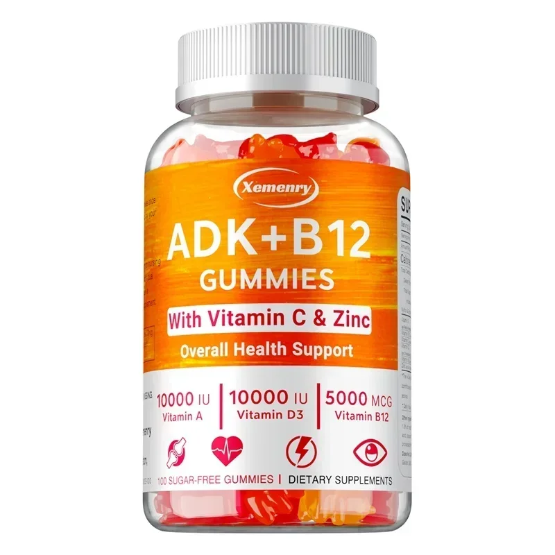 Vitamin D3+K2+B12 Gummies - Supports Bone and Muscle Health, Teeth and Skin, Joint Supplementation, Bone Regeneration
