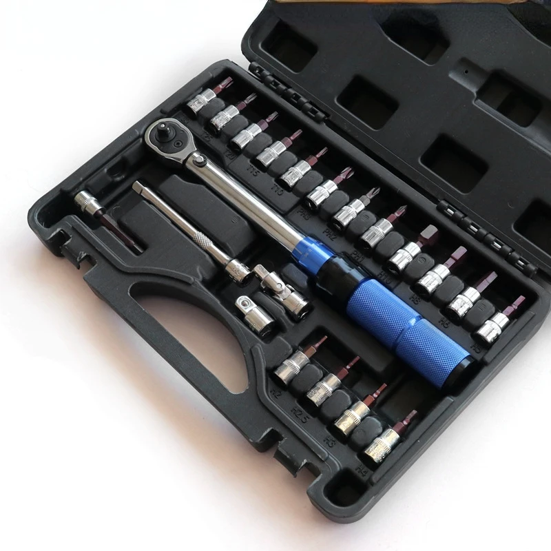 Preset Torque Wrench Set Mountain Bike Accessories Torque 2-25Nm Bicycle Hex Wrench Repair Kit