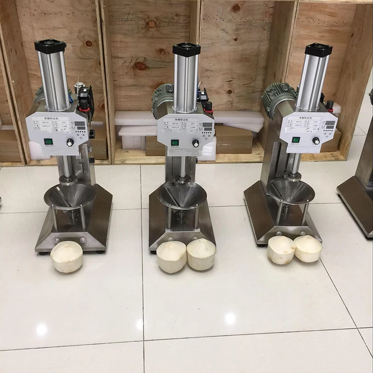 Portable electric green coconut peeling cutting trimming dehusker peeler machine equipment