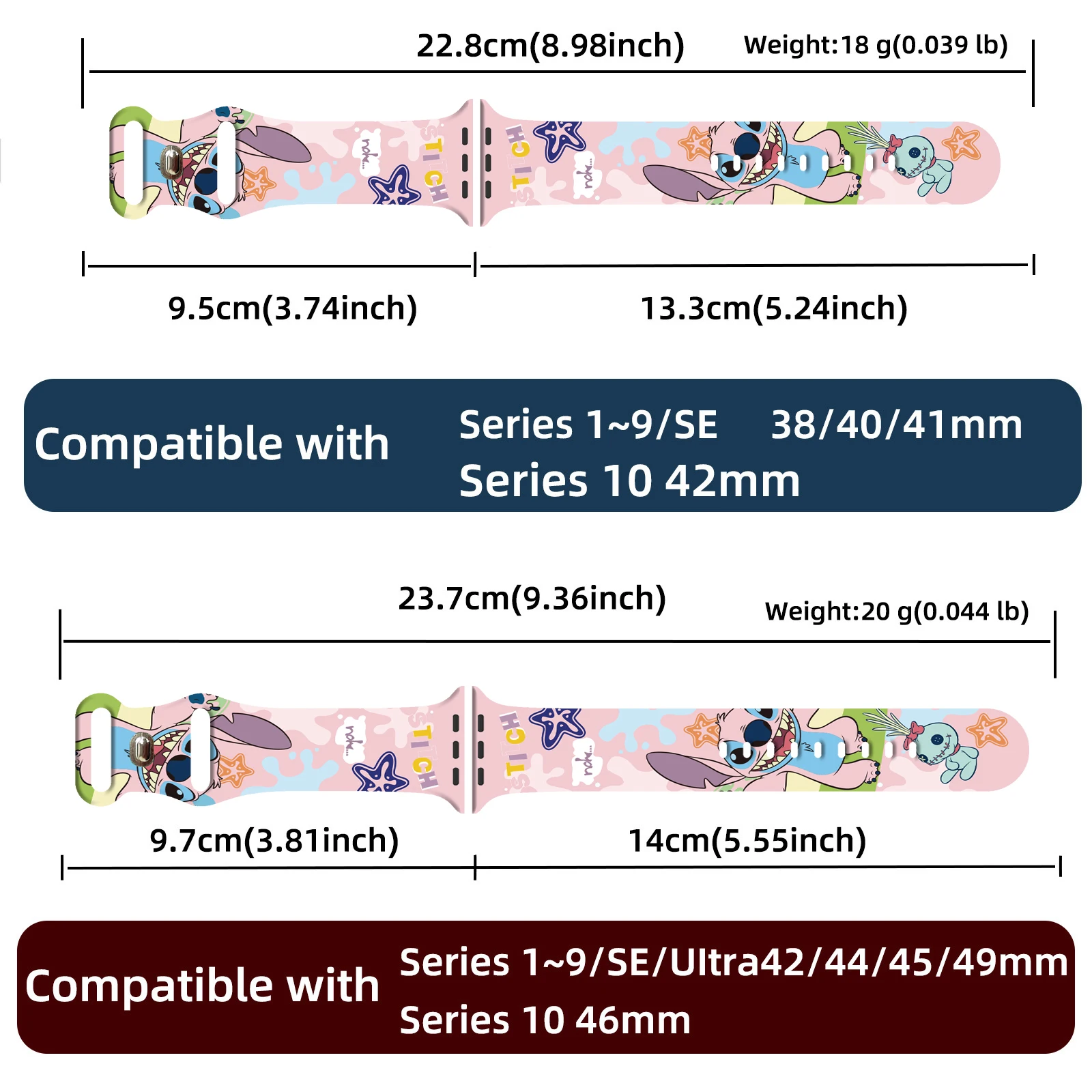 Disney Series Printed Watch Strap Suitable For Apple Watch 11/10/9/8 Band Silicone Strap Replaceable iWatch 46mm/44mm/42mm/41mm