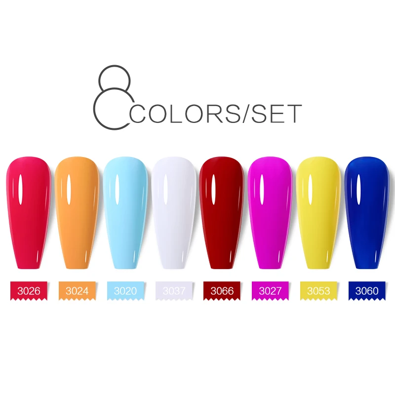 Arte Clavo 15ml Nail Gel Polish Set 8pcs/Set Color Nails Art Soak Off Nail Lacquer Need Top Base Coat UV Hybrid Varnish Manicure