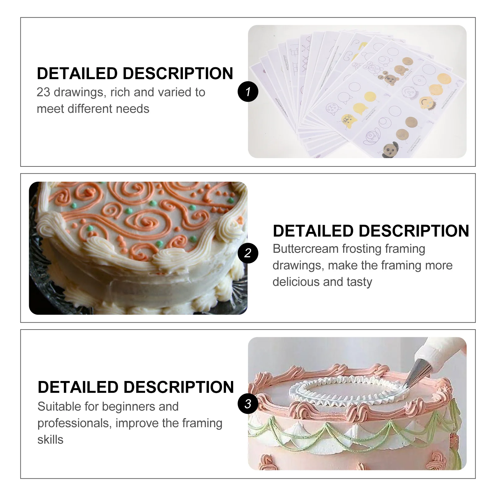 Alat Latihan Menggambar Pipa Kue yang Dapat Digunakan Kembali untuk Dekorasi Krim, Kue Kering, Pastry, Cupcake, dan Dessert