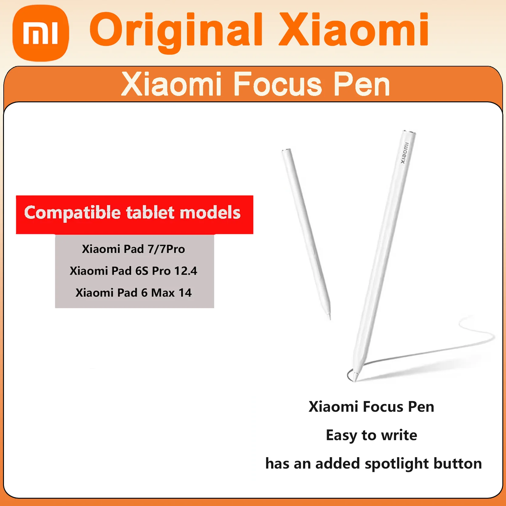 

Original Xiaomi Focus Stylus Smart Drawing Tablet Pen for Mi Pad 7 7 Pro 6 Max 14 6S Pro 12.4 with High Precision Writing