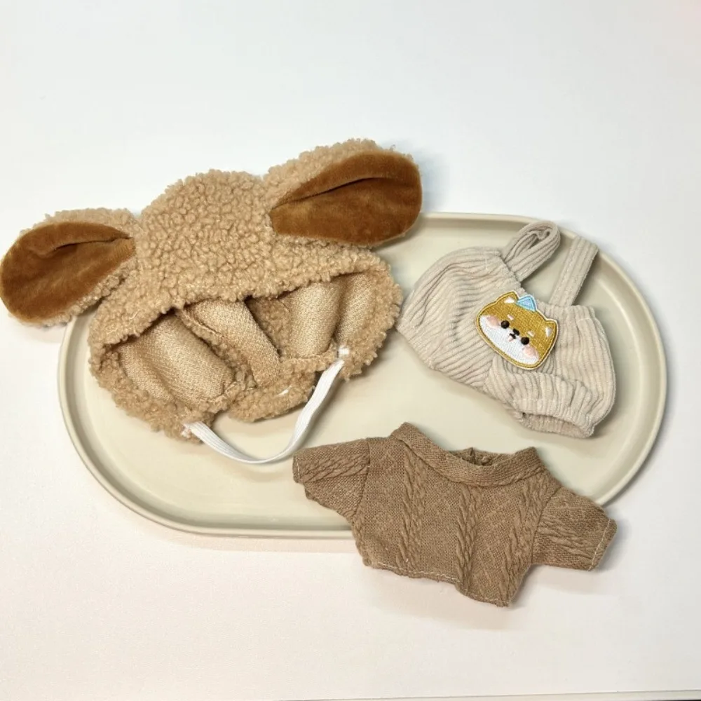 

DIY Clothing Onesuit 20cm Cotton Doll Clothes Plush Head Cover Doll Winter Outfit Dress Lovely Doll Dress Up Set Children's Gift