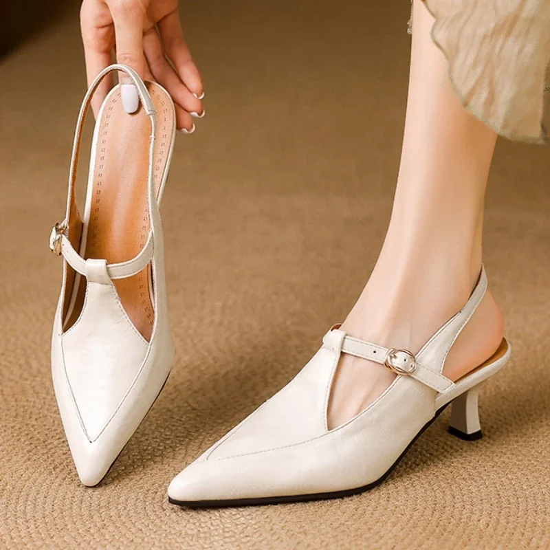 

Сексуальные женские сандалии-лодочки, летняя обувь, мода 2025, модные туфли телесного цвета на высоком каблуке с закрытым носком, классические вечерние офисные свадебные туфли, женские туфли