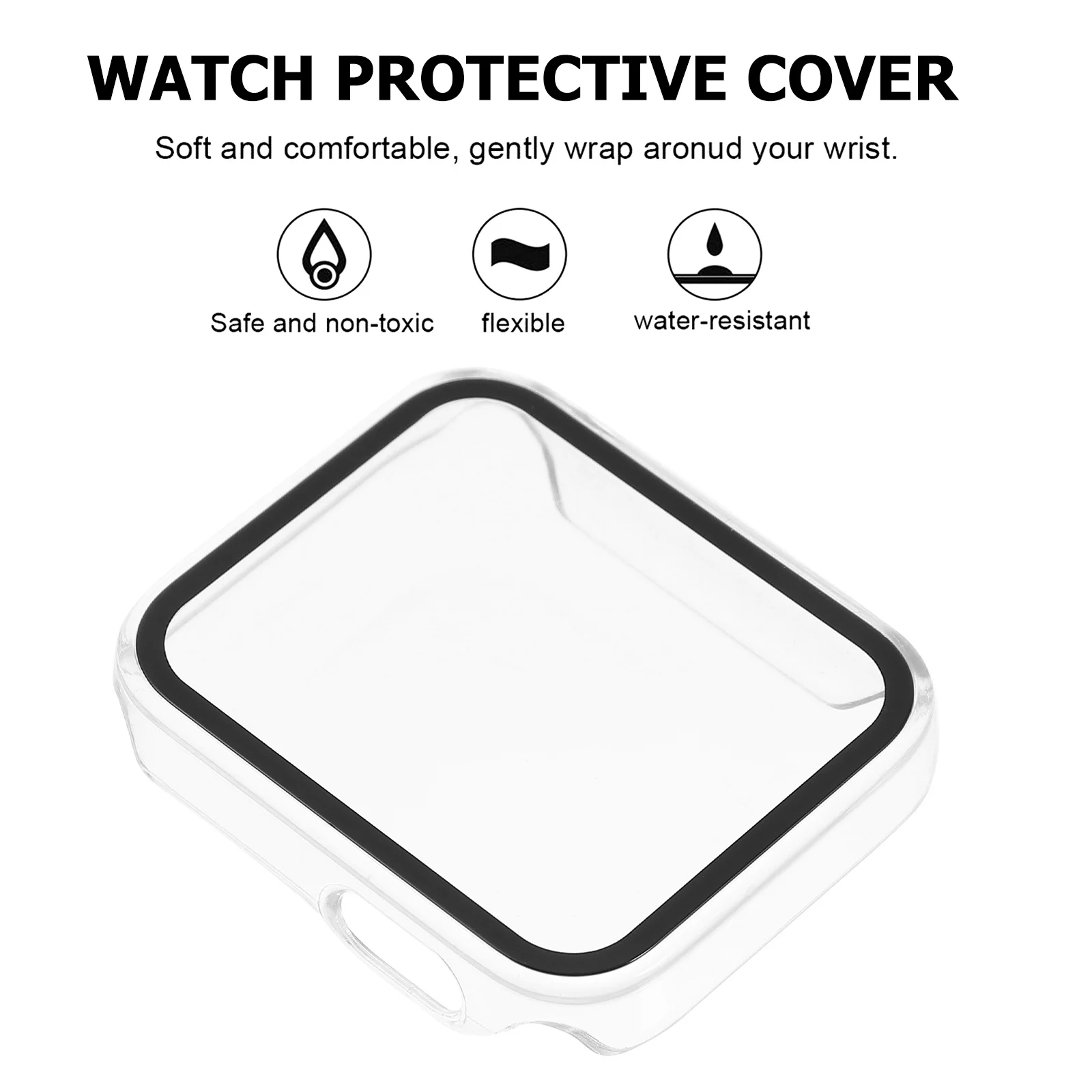 Защитный чехол для часов Встроенная защита экрана Прочное закаленное стекло для ПК Простая установка Полный охват