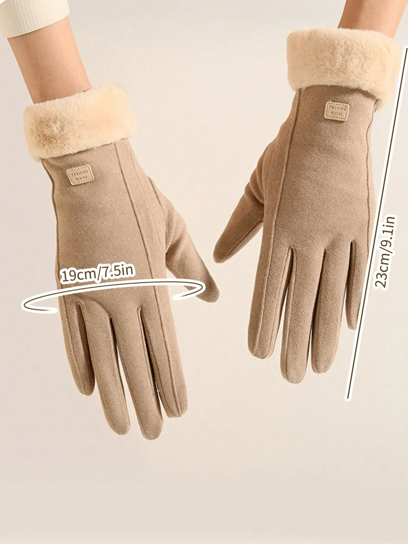 2Pcs Women's Autumn and Winter Warm Gloves Touchable Gloves Padded and Thickened Wind Chill Prevention Running Motorcycle Gloves