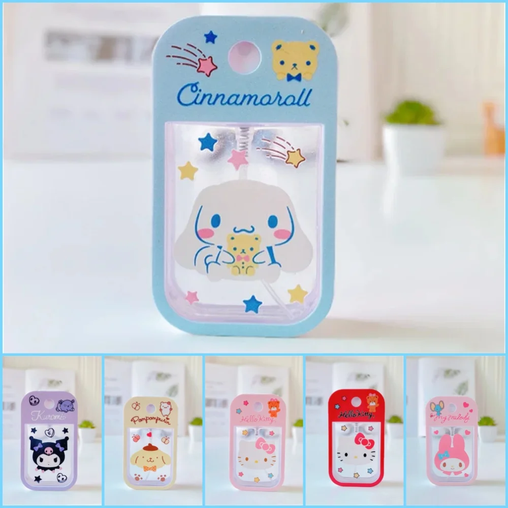 Botella de llenado Sanrio Hellokitty de 50ML, botella de Perfume portátil embotellada con prensa de Alcohol de dibujos animados Cinnamoroll Kuromi