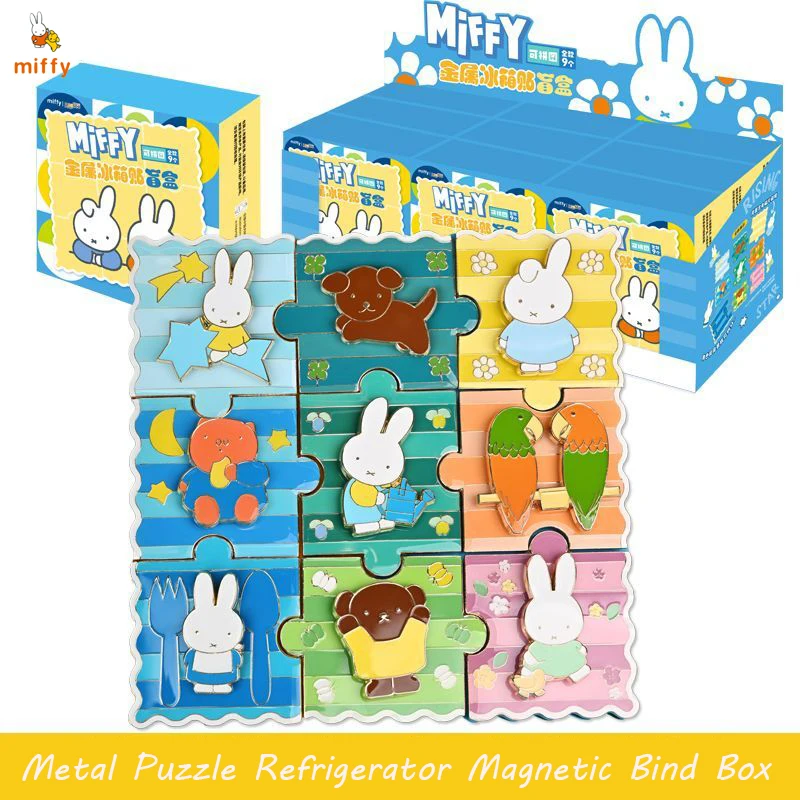 

Kawaii Miffy Metal Refrigerator Magnets Cartoon Home Furnishing Convenient Ornament Dopamine Anime Accessories Perfect Present