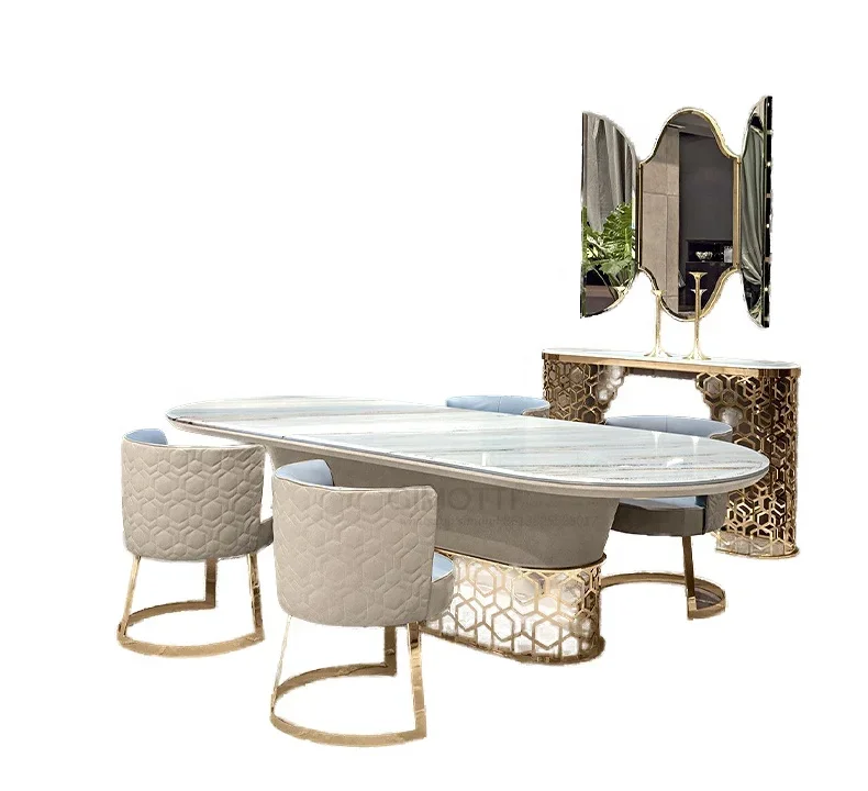 

foshan furniture Italian Design wooden dining table with 10 chair Luxury modern dining table set