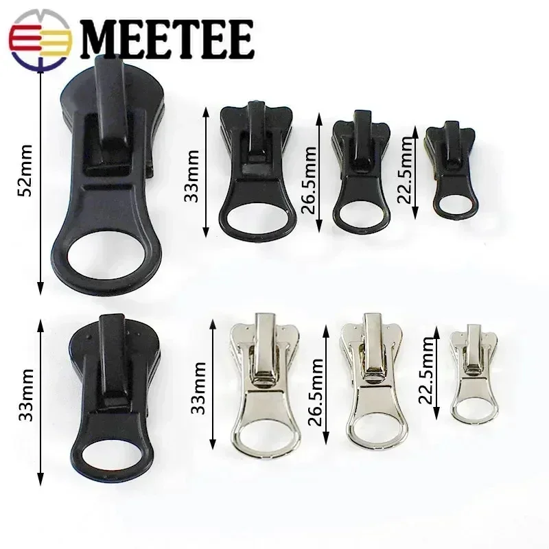 5/10/20Pcs 3# 5# 8# 10# Zipper Sliders for Resin Zippers Tape Bags Garment Zip Pulls Head Repair Kit DIY Sewing Accessories