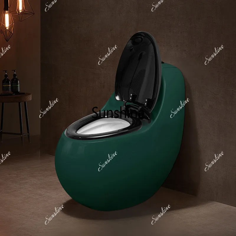 

Dark green toilet, household, creative egg-shaped bathroom, light luxury personality