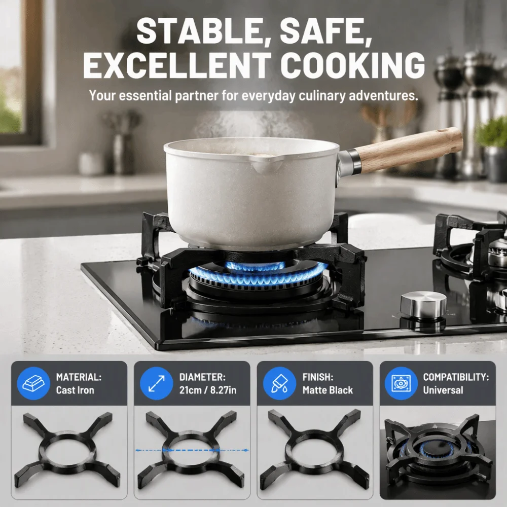 Universal Gas Stove Wok Support Ring Cast Iron 4 Claws Burner Range Reducer Anti-skid Anticorrosive Gas Stove Frame Cooker Hob