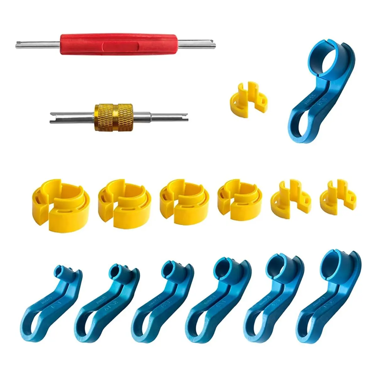 ABJS 16pcs Line Disconnect Removal Tool Set,1/4 5/16 3/8 1/2 5/8 3/4 7/8Inch Line Removal Tool,for Car AC Line