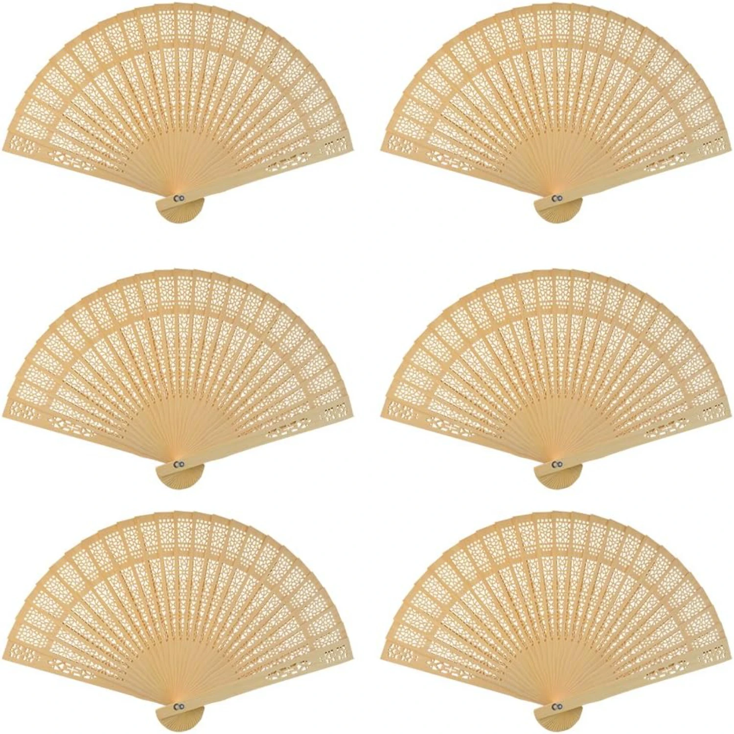 

Exquisite Set of 24 Elegant Sandalwood Fans - Perfect Favor for Baby Shower and Wedding Parties in Style
