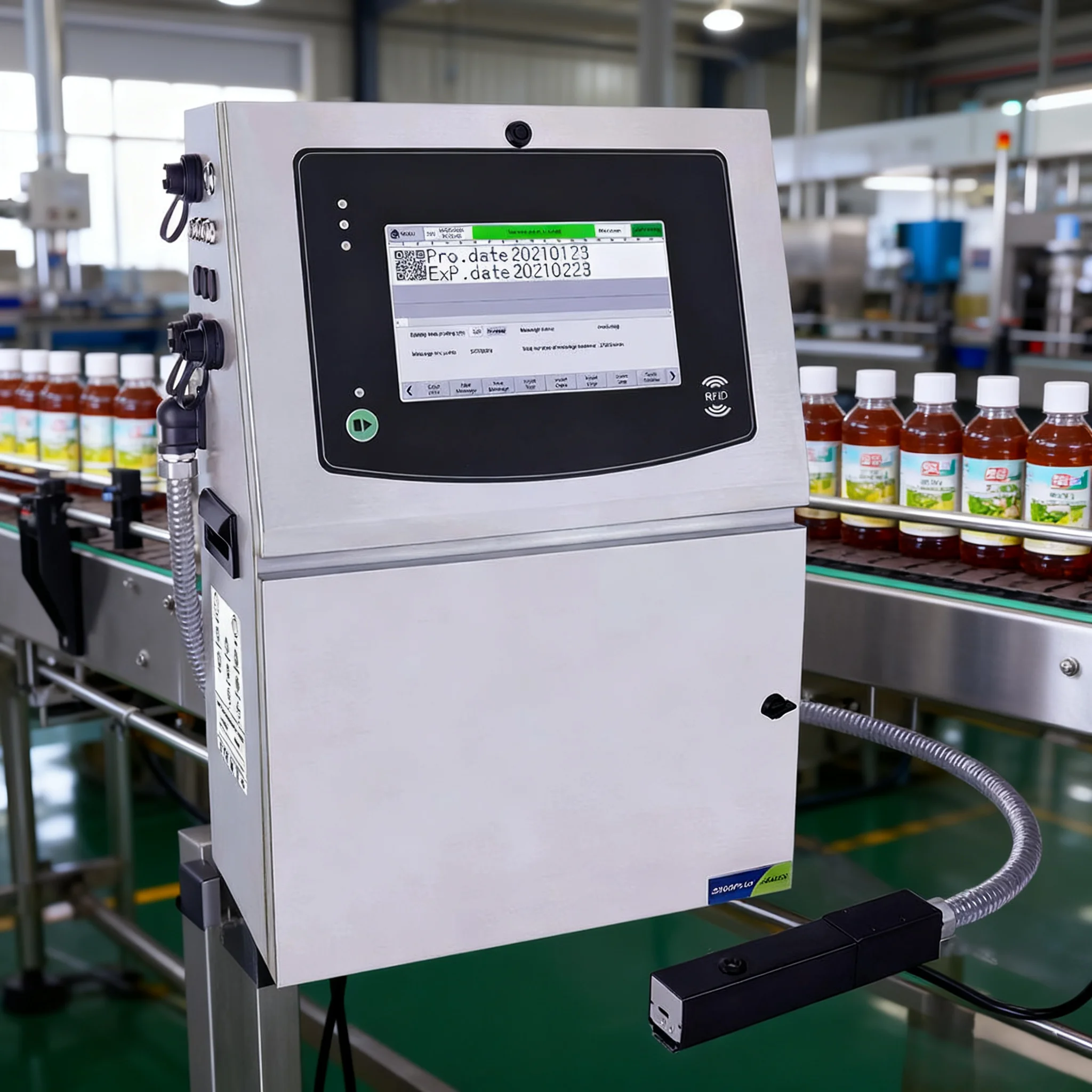 Docod S200 Plus CIJ Inkjet Printers Expiry Date GR Bar Code Coding Machine Industrial Marking Systems for Packing Carton Box