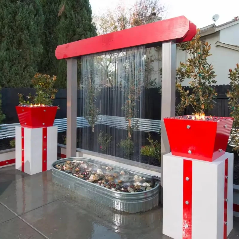 custom.Stainless Steel Rain Waterfall Wall Feature Rain Curtain Fountain