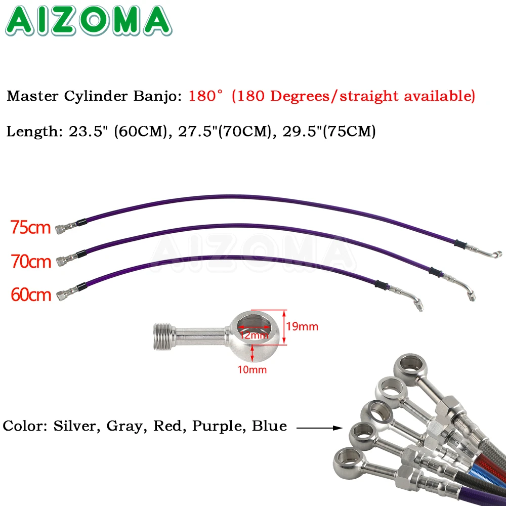 For Harley Softail Low Rider ST Street Fat Bob 2018-2024 Front Upper Brake Line w/ABS Controller Master Cylinder Banjo Adapter